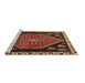 Sideview of Machine Washable Persian Brown Traditional Rug, wshtr4577brn