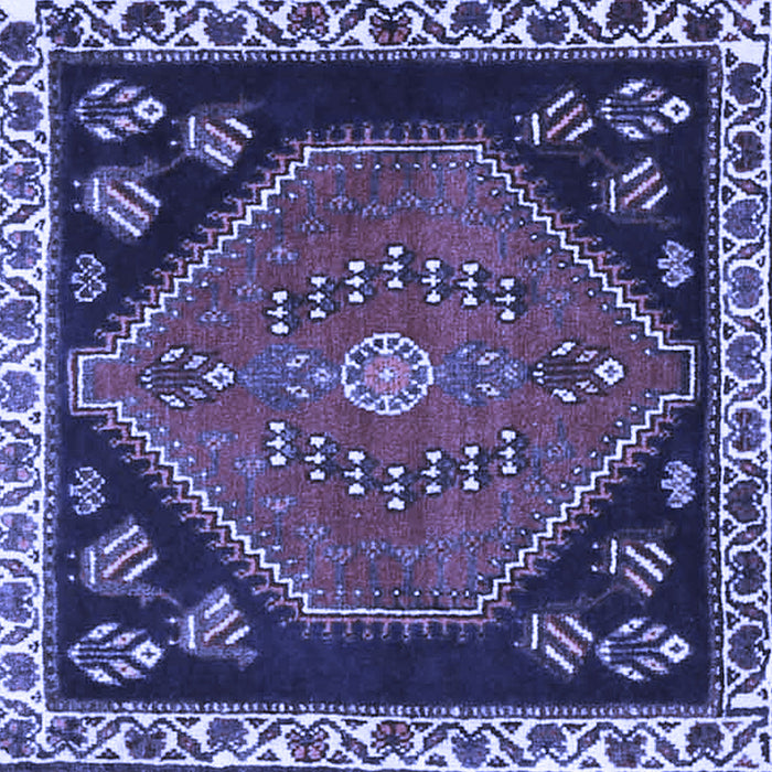 Square Persian Blue Traditional Rug, tr4577blu