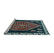 Sideview of Machine Washable Persian Light Blue Traditional Rug, wshtr4577lblu