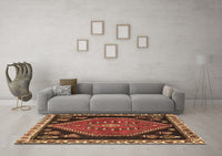 Machine Washable Persian Brown Traditional Rug, wshtr4577brn