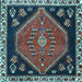 Square Machine Washable Persian Light Blue Traditional Rug, wshtr4577lblu