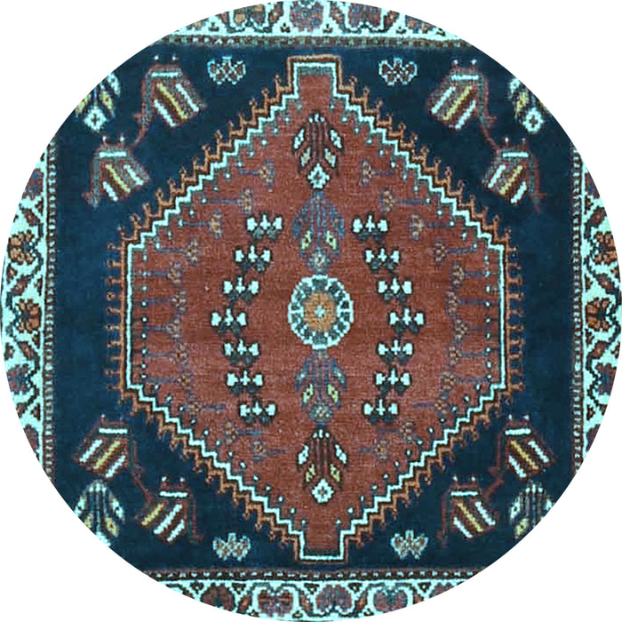 Round Persian Light Blue Traditional Rug, tr4577lblu