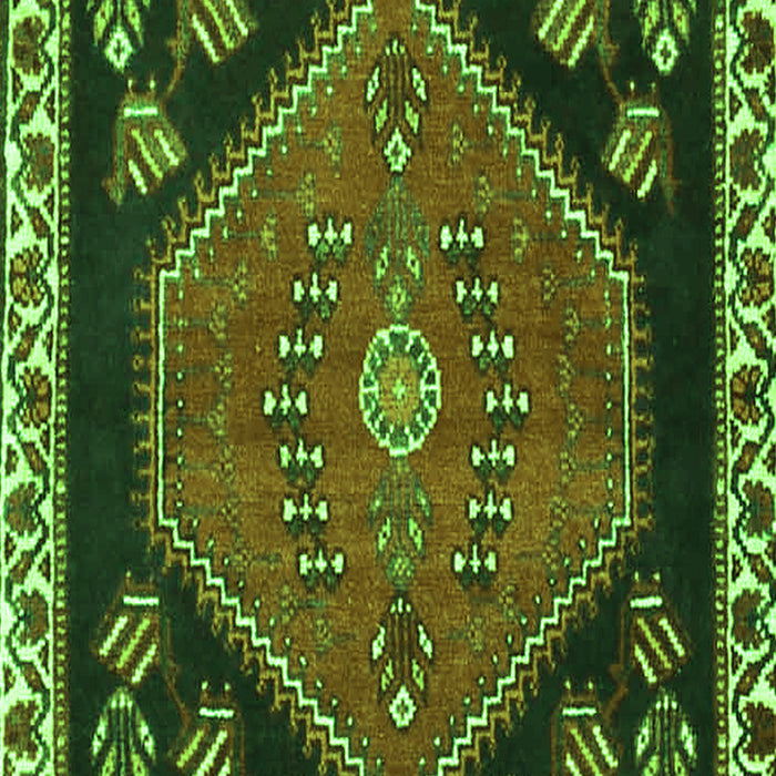 Serging Thickness of Machine Washable Persian Green Traditional Area Rugs, wshtr4577grn