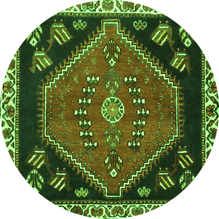 Square Persian Green Traditional Rug, tr4577grn