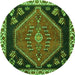 Square Persian Green Traditional Rug, tr4577grn