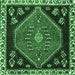 Square Persian Emerald Green Traditional Rug, tr4577emgrn