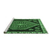 Sideview of Machine Washable Persian Emerald Green Traditional Area Rugs, wshtr4577emgrn