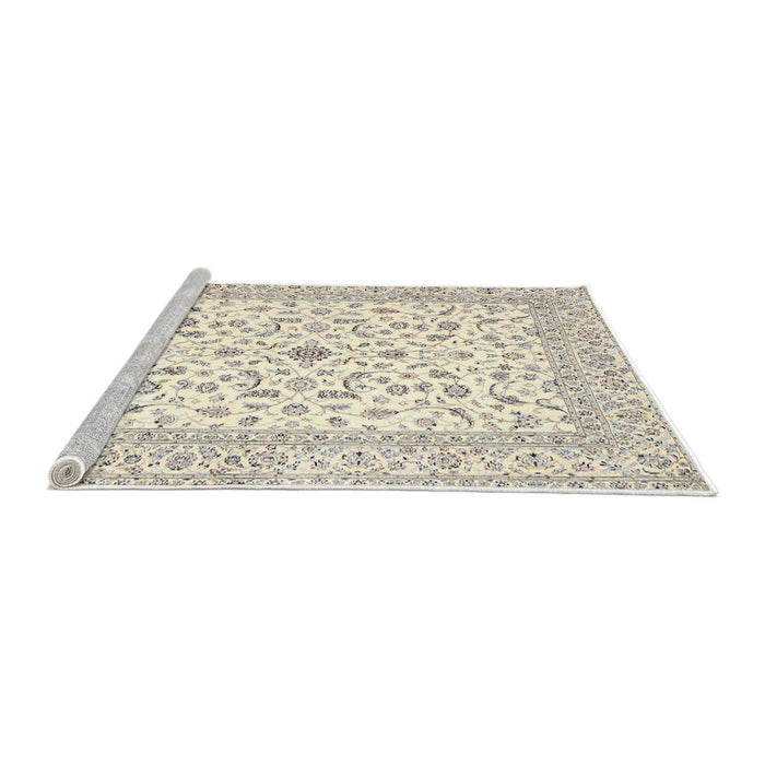 Sideview of Machine Washable Traditional Peach Beige Rug, wshtr4578