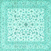 Square Persian Turquoise Traditional Rug, tr4578turq