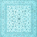 Square Machine Washable Persian Light Blue Traditional Rug, wshtr4578lblu