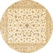 Round Persian Brown Traditional Rug, tr4578brn