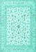 Machine Washable Persian Turquoise Traditional Area Rugs, wshtr4578turq