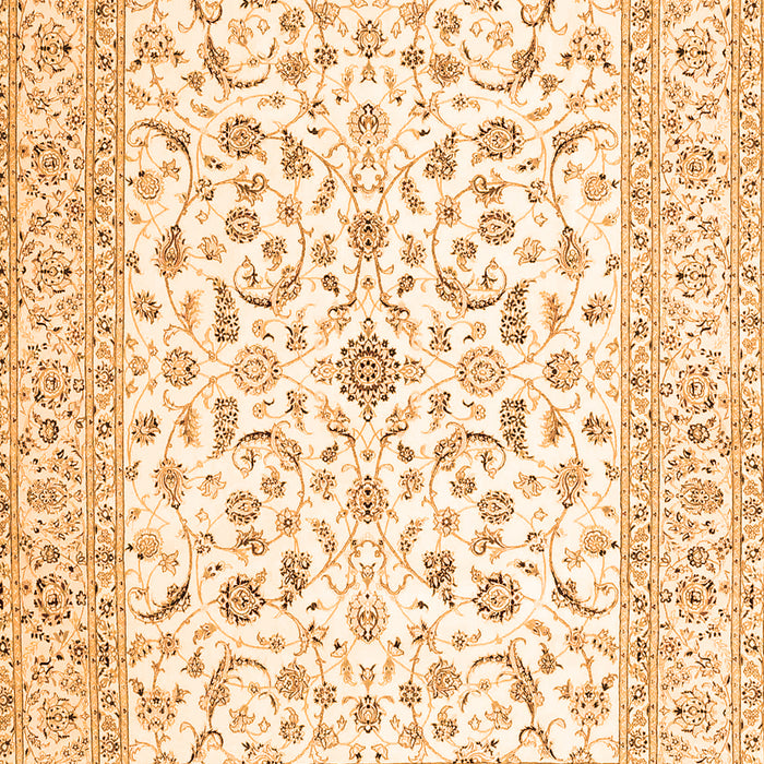 Serging Thickness of Machine Washable Persian Orange Traditional Area Rugs, wshtr4578org