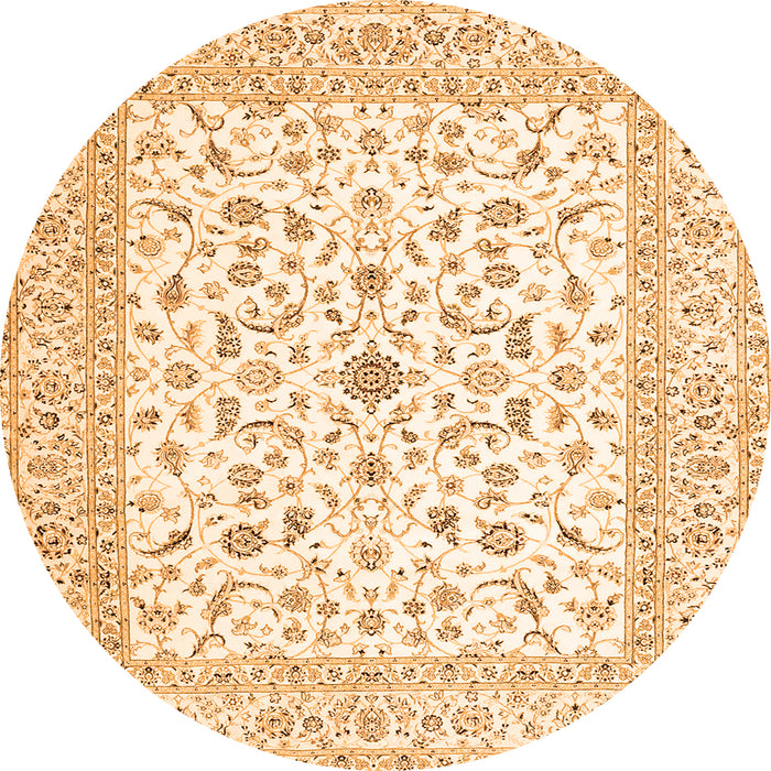 Machine Washable Persian Orange Traditional Area Rugs, wshtr4578org