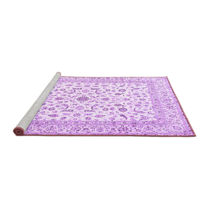 Sideview of Machine Washable Persian Purple Traditional Area Rugs, wshtr4578pur