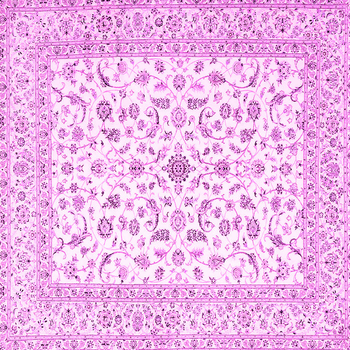 Square Machine Washable Persian Pink Traditional Rug, wshtr4578pnk