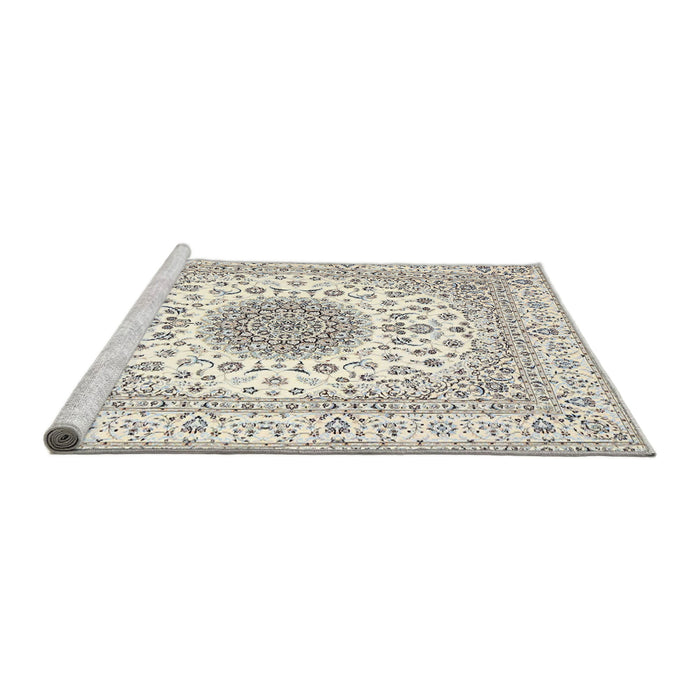 Sideview of Machine Washable Traditional Champagne Beige Rug, wshtr4579