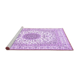 Sideview of Machine Washable Medallion Purple Traditional Area Rugs, wshtr4579pur