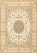 Machine Washable Medallion Brown Traditional Rug, wshtr4579brn