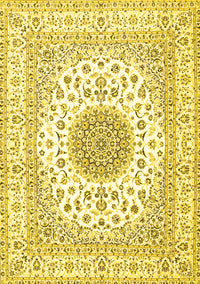 Medallion Yellow Traditional Rug, tr4579yw