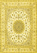 Medallion Yellow Traditional Rug, tr4579yw