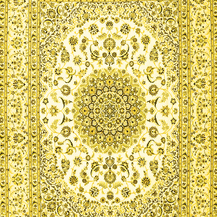 Medallion Yellow Traditional Rug, tr4579yw