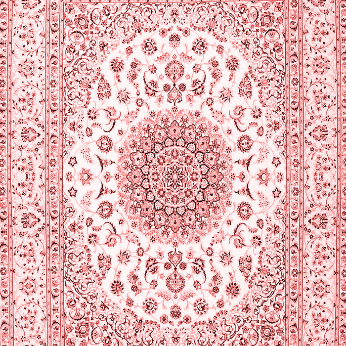 Machine Washable Medallion Red Traditional Rug, wshtr4579red