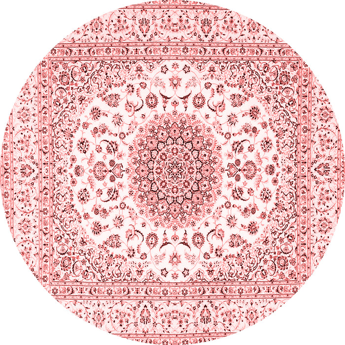 Machine Washable Medallion Red Traditional Rug, wshtr4579red