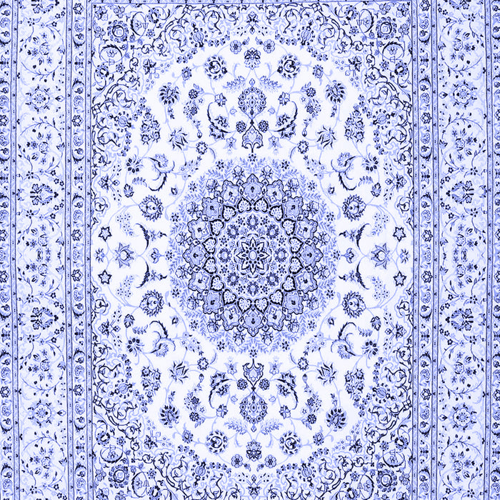 Medallion Blue Traditional Rug, tr4579blu
