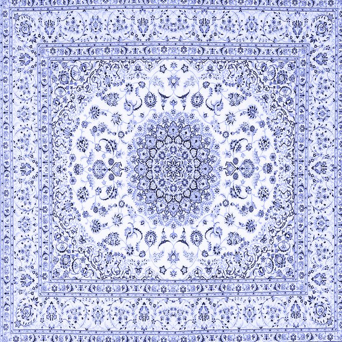 Square Medallion Blue Traditional Rug, tr4579blu