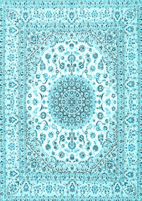 Medallion Light Blue Traditional Rug, tr4579lblu