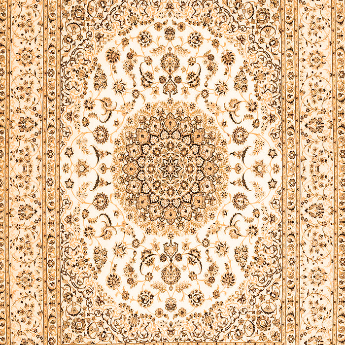 Serging Thickness of Machine Washable Medallion Orange Traditional Area Rugs, wshtr4579org