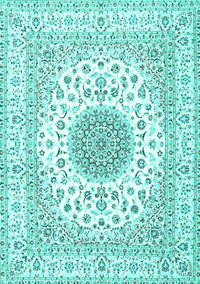 Medallion Turquoise Traditional Rug, tr4579turq