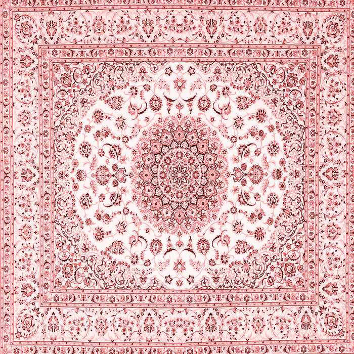 Machine Washable Medallion Red Traditional Rug, wshtr4579red