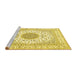 Sideview of Machine Washable Medallion Yellow Traditional Rug, wshtr4579yw