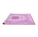 Sideview of Machine Washable Medallion Pink Traditional Rug, wshtr4579pnk