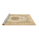 Sideview of Machine Washable Medallion Brown Traditional Rug, wshtr4579brn