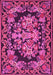 Machine Washable Medallion Pink French Rug, wshtr457pnk