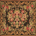 Square Medallion Brown French Rug, tr457brn