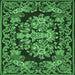 Square Medallion Emerald Green French Rug, tr457emgrn