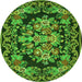 Machine Washable Medallion Green French Area Rugs, wshtr457grn