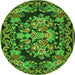 Square Medallion Green French Rug, tr457grn