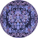 Round Medallion Blue French Rug, tr457blu