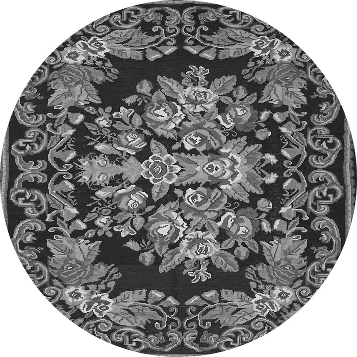 Machine Washable Medallion Gray French Rug, wshtr457gry