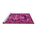 Sideview of Machine Washable Medallion Pink French Rug, wshtr457pnk