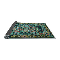 Sideview of Medallion Light Blue French Rug, tr457lblu
