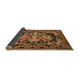 Sideview of Medallion Brown French Rug, tr457brn