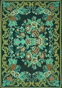 Medallion Turquoise French Rug, tr457turq