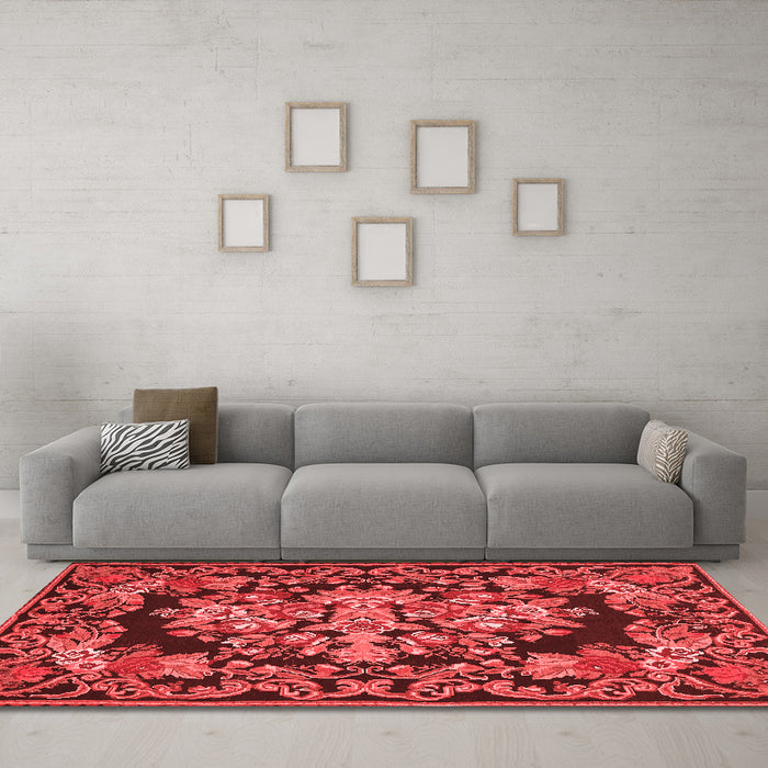 French Red Washable Rugs