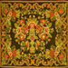 Square Medallion Yellow French Rug, tr457yw